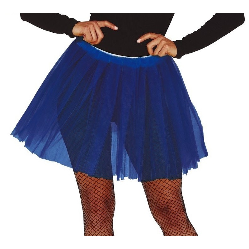 Donkerblauwe verkleed petticoat voor dames 40 cm