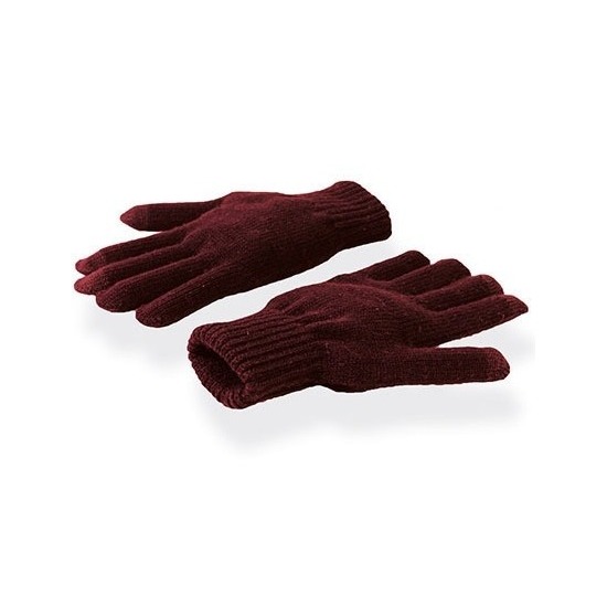 Donkerrode winter handschoenen voor je mobiel