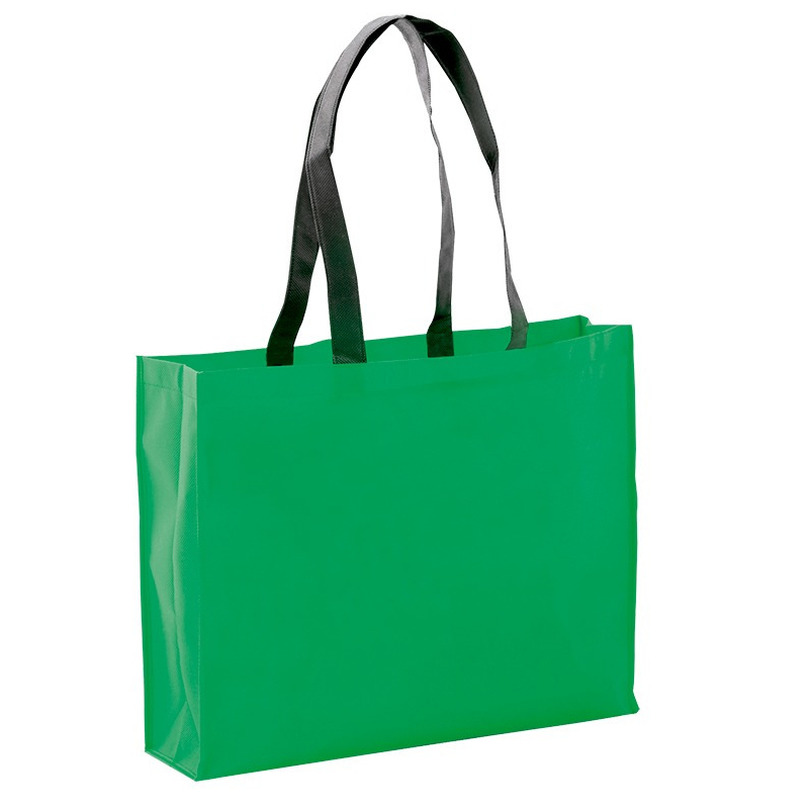 Draagtas-schoudertas-boodschappentas in de kleur groen 40 x 32 x 11 cm