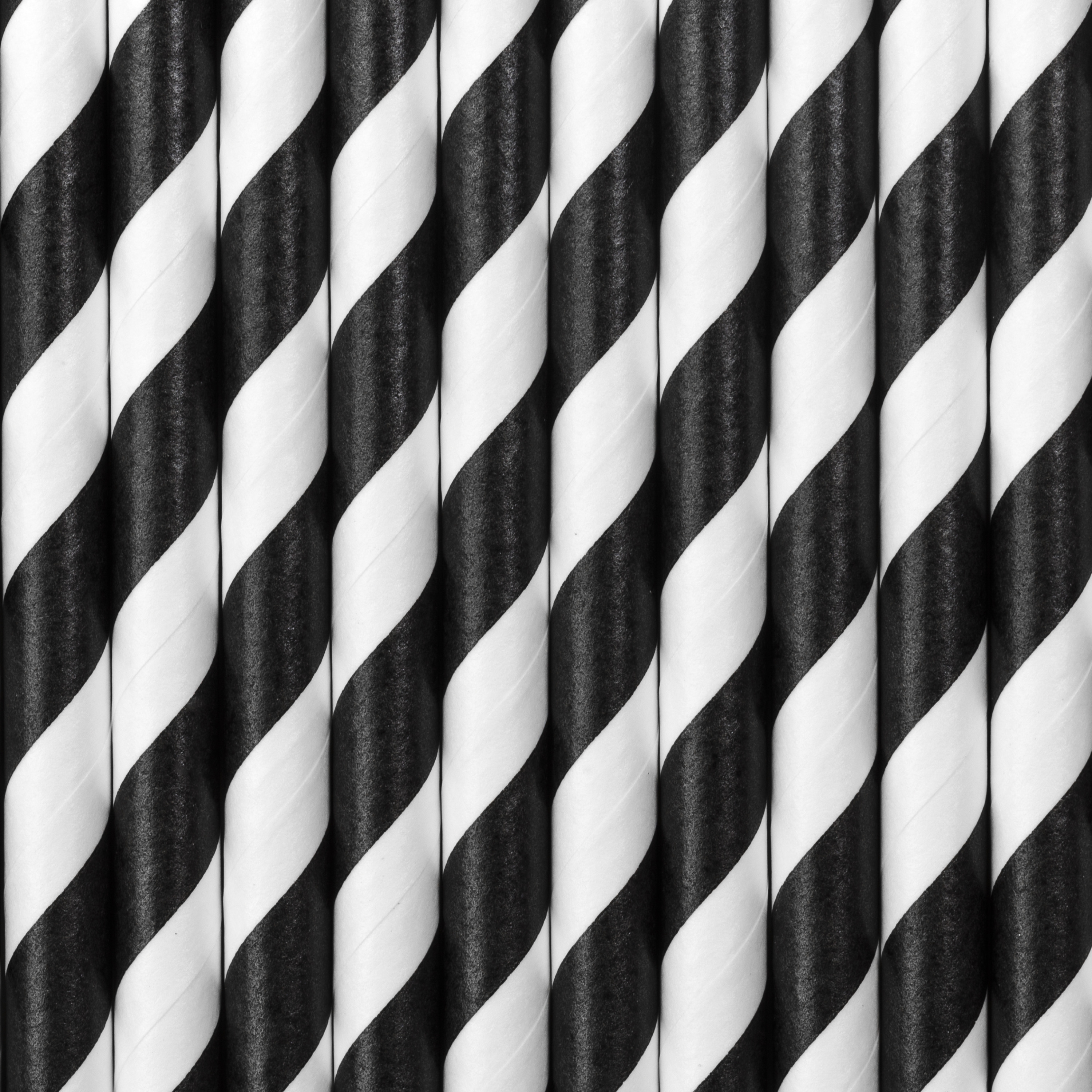 Drinkrietjes papier 10x zwart-wit strepen 19,5 cm rietjes