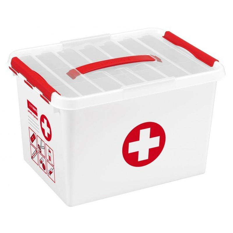 EHBO box-doos-kist met vakken 22 liter