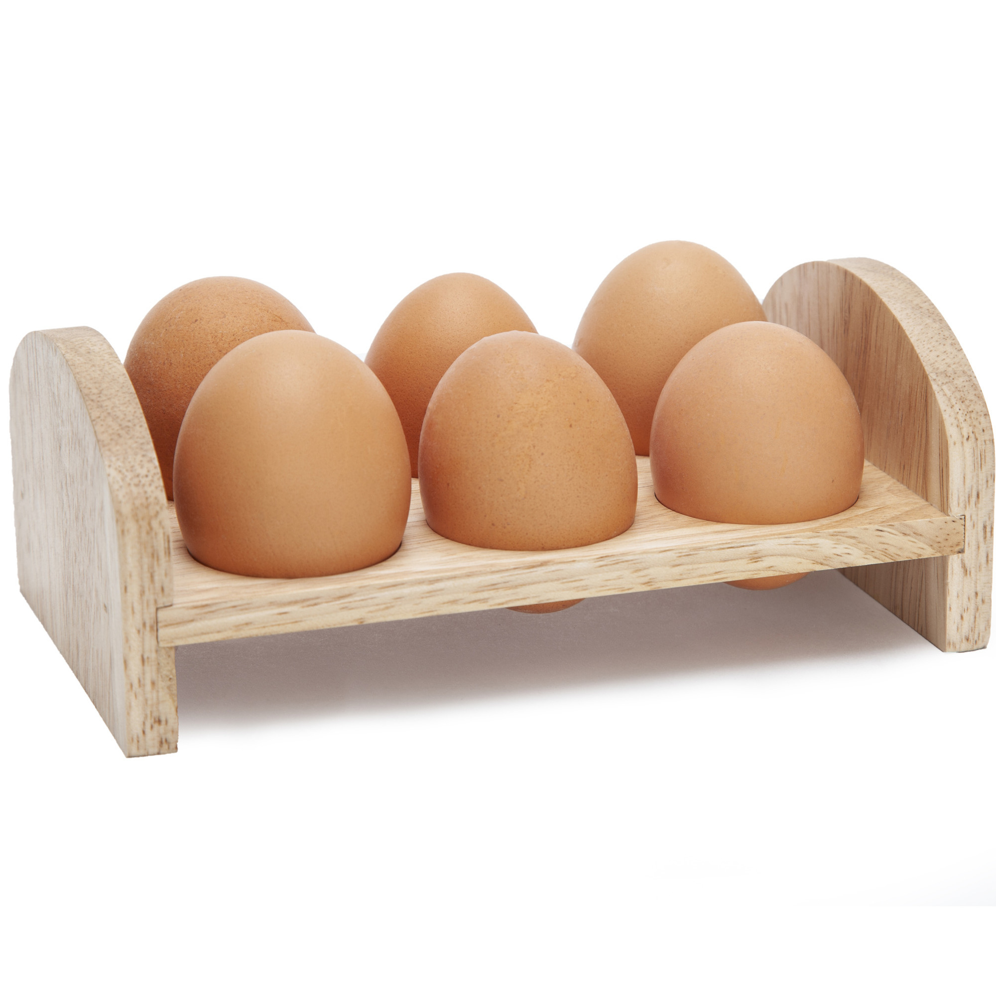 Ei rekje-houder van hout voor 6 eieren 17 x 10 cm