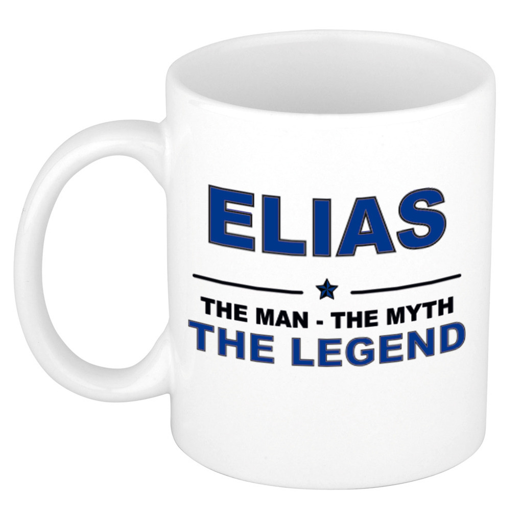 Elias The man, The myth the legend verjaardagscadeau mok-beker keramiek 300 ml