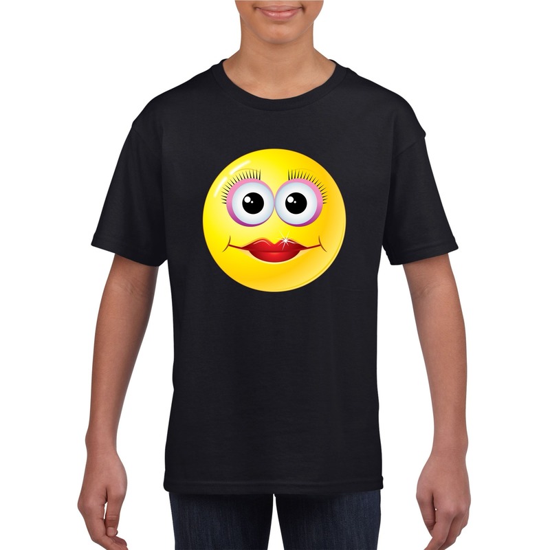 Emoticon t-shirt diva zwart kinderen