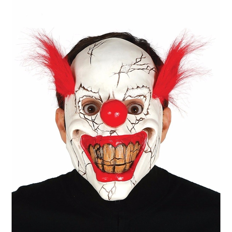 Enge clown maskers met rood haar