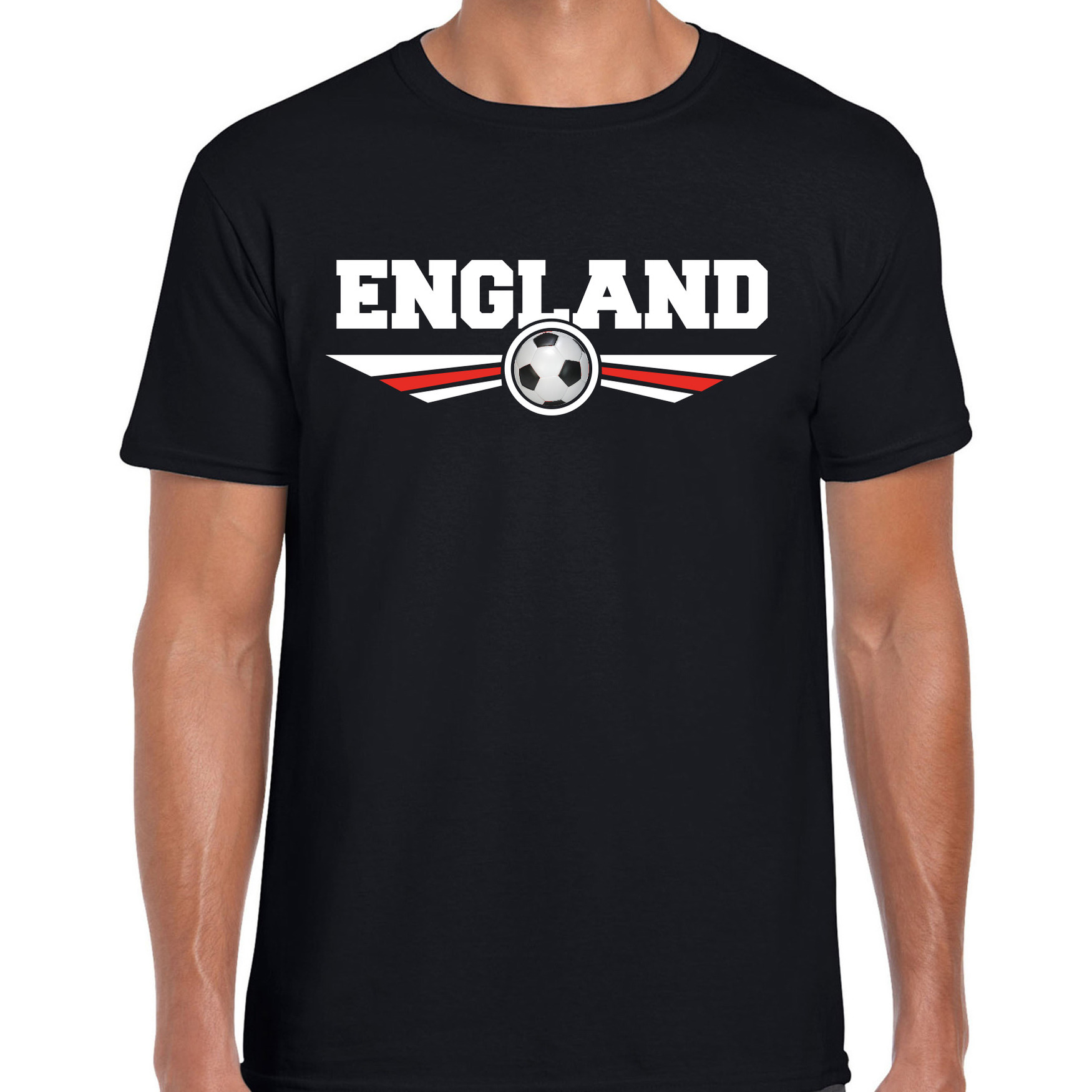 Engeland-England landen-voetbal t-shirt zwart heren