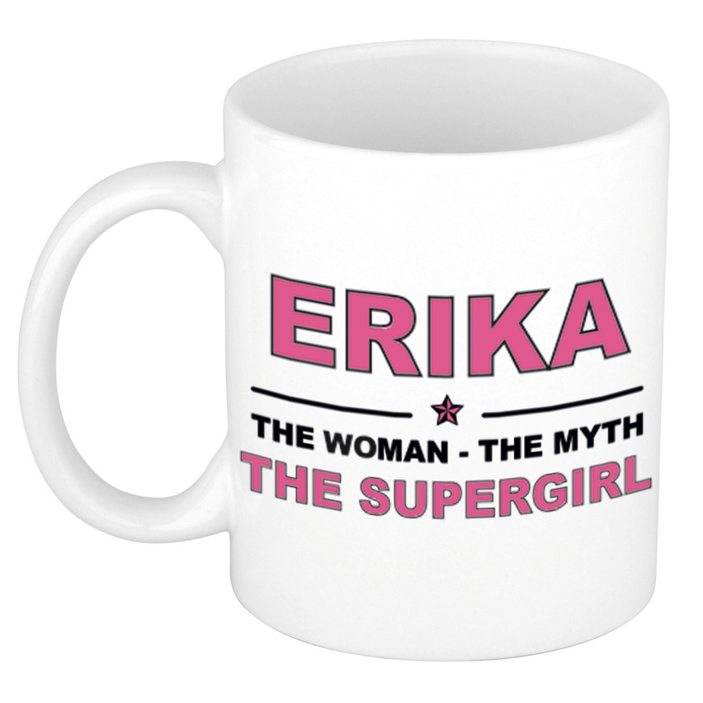 Erika The woman, The myth the supergirl verjaardagscadeau mok-beker keramiek 300 ml