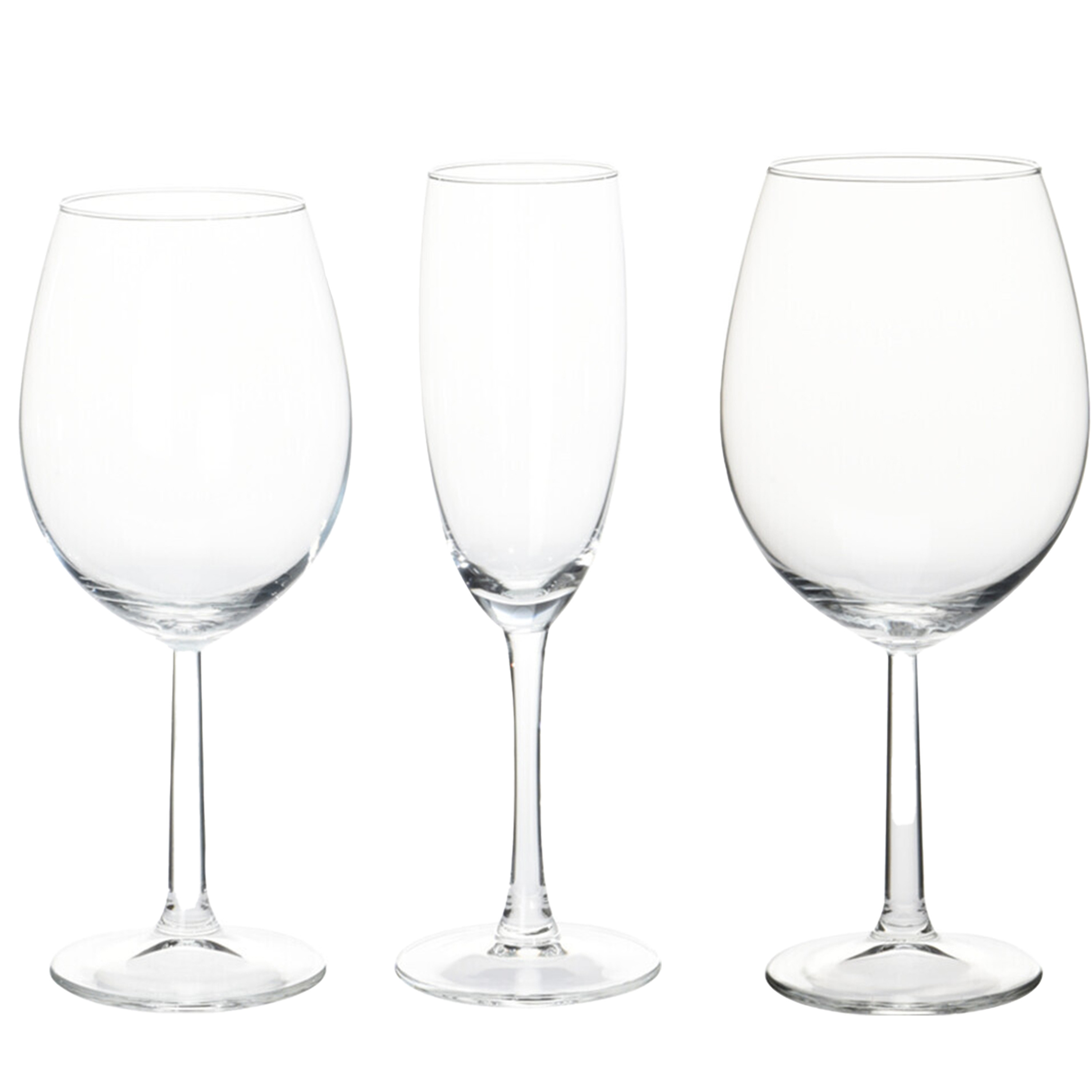 Excellent Houseware Wijnglazen set 18-delig glas 3 verschillende soorten