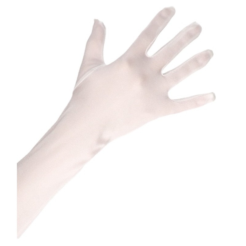 Feest handschoenen satijn wit lang voor volwassenen