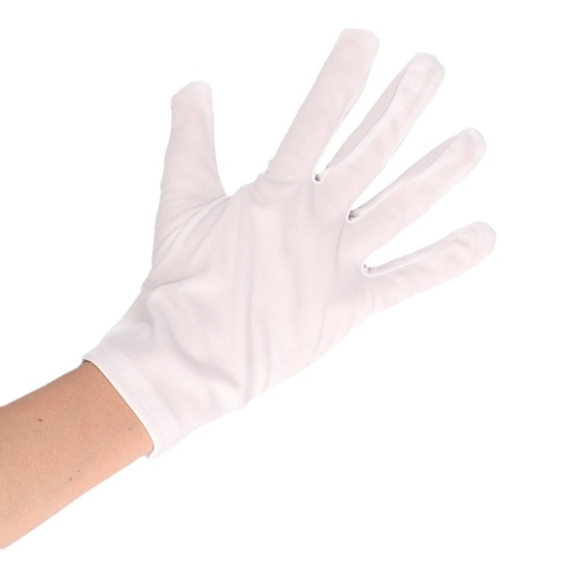 Feest handschoenen wit kort voor volwassenen