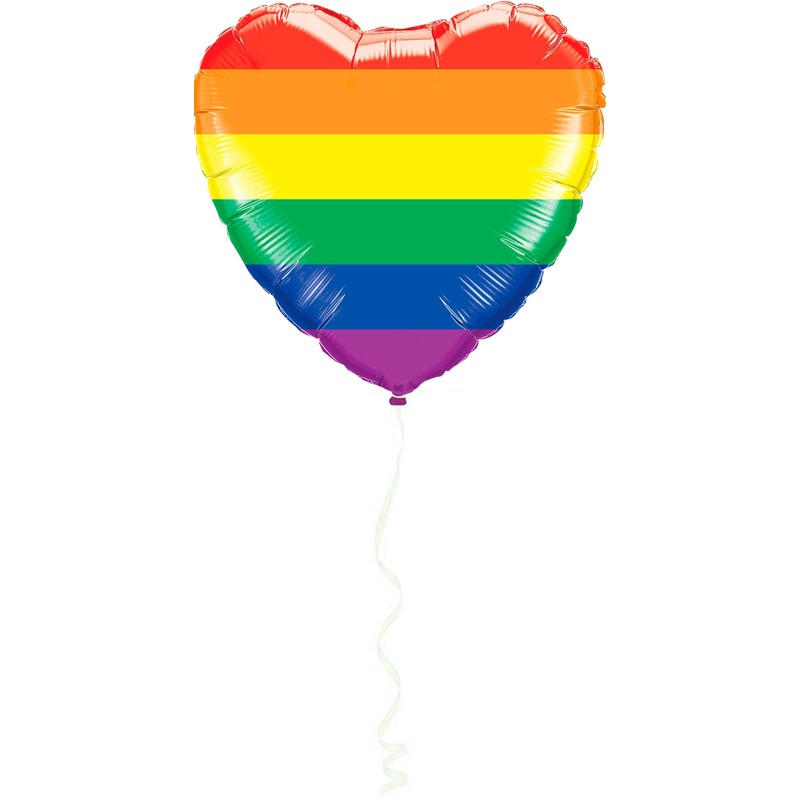 Feestartikelen Amsterdam Pride regenbogen harten folie ballonnen cadeau 45 cm voor helium