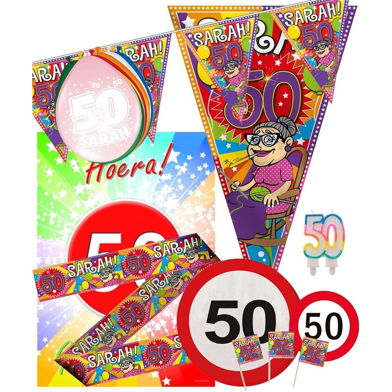 Feestpakket 50 jaar-Sarah thema L feestdecoraties