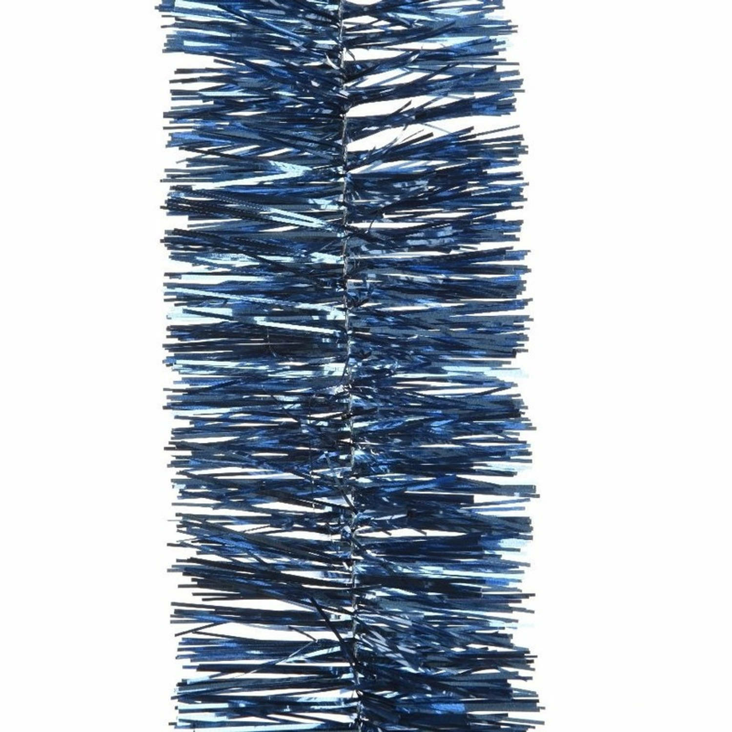 Feestversiering folie slinger donkerblauw 270 cm kunststof-plastic kerstversiering