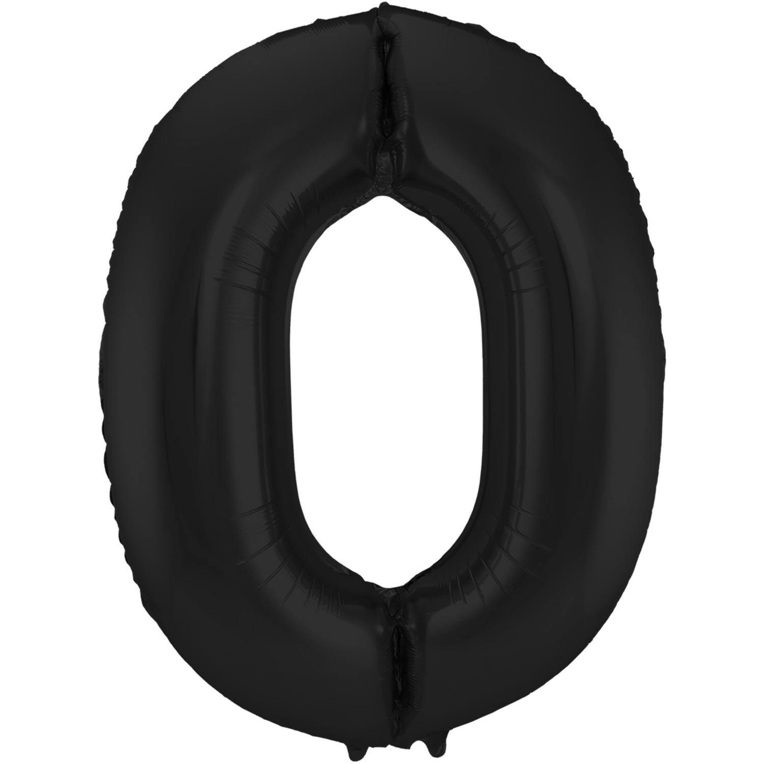 Folie ballon van cijfer 0 in het zwart 86 cm