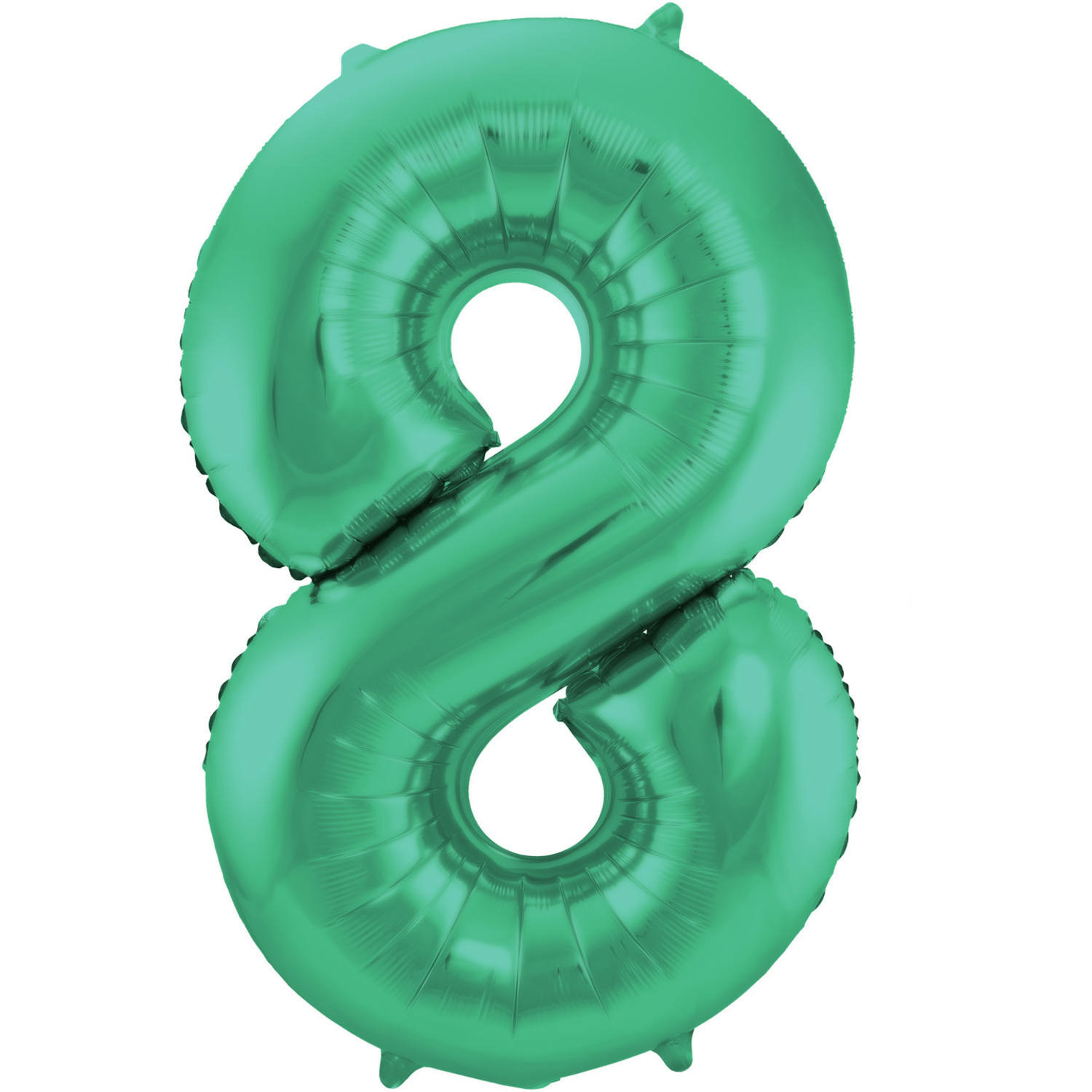 Folie ballon van cijfer 8 in het groen 86 cm