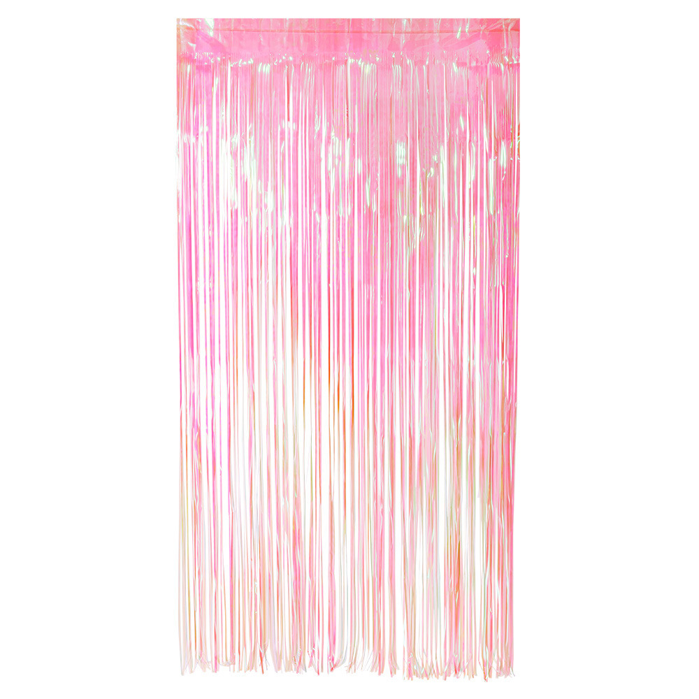 Folie deurgordijn-feestgordijn lichtroze 100 x 200 cm Versiering-feestartikelen