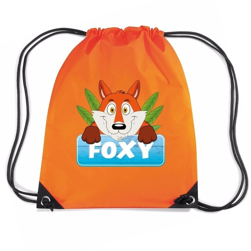 Foxy de Vos rugtas-gymtas oranje voor kinderen