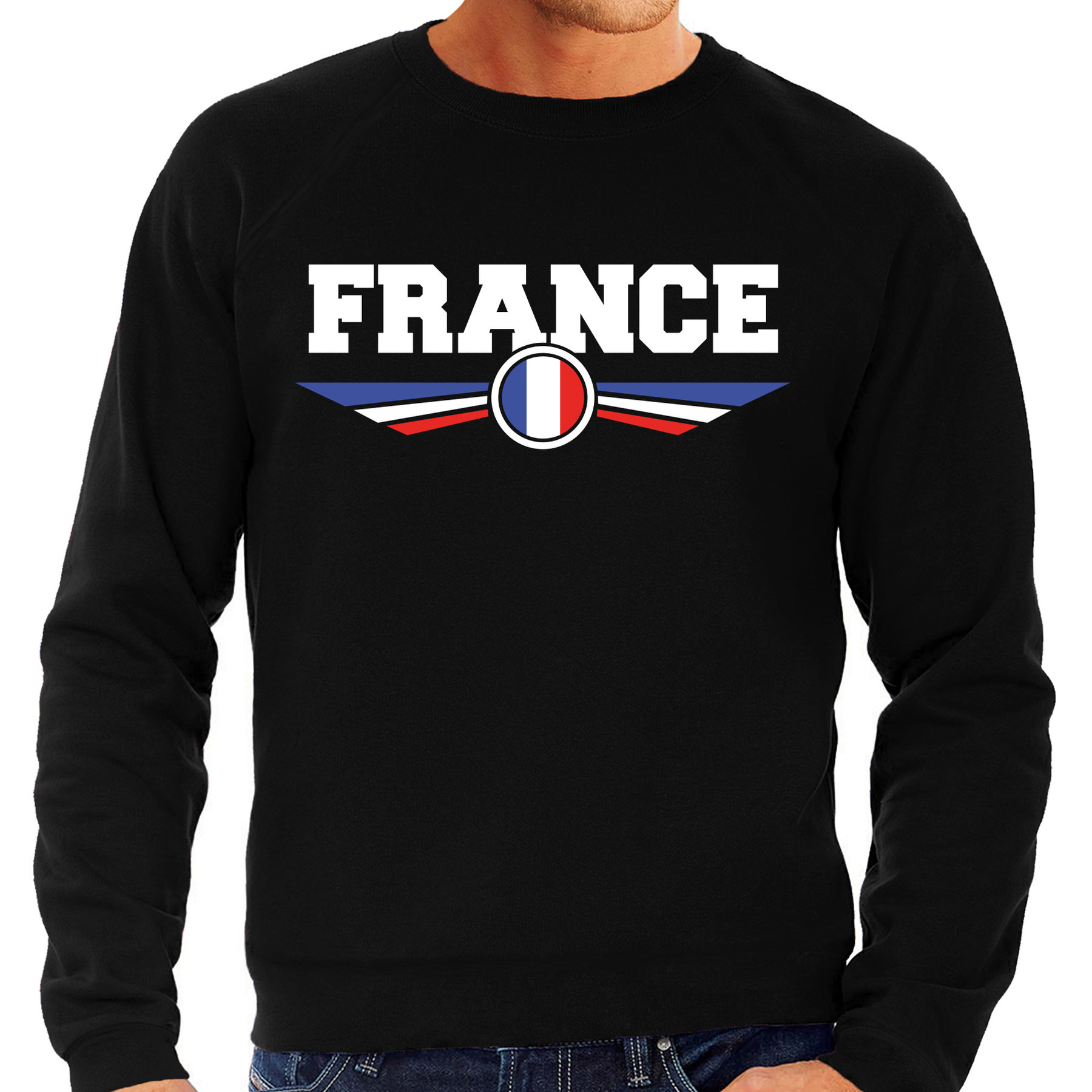 Frankrijk-France landen sweater-trui zwart heren