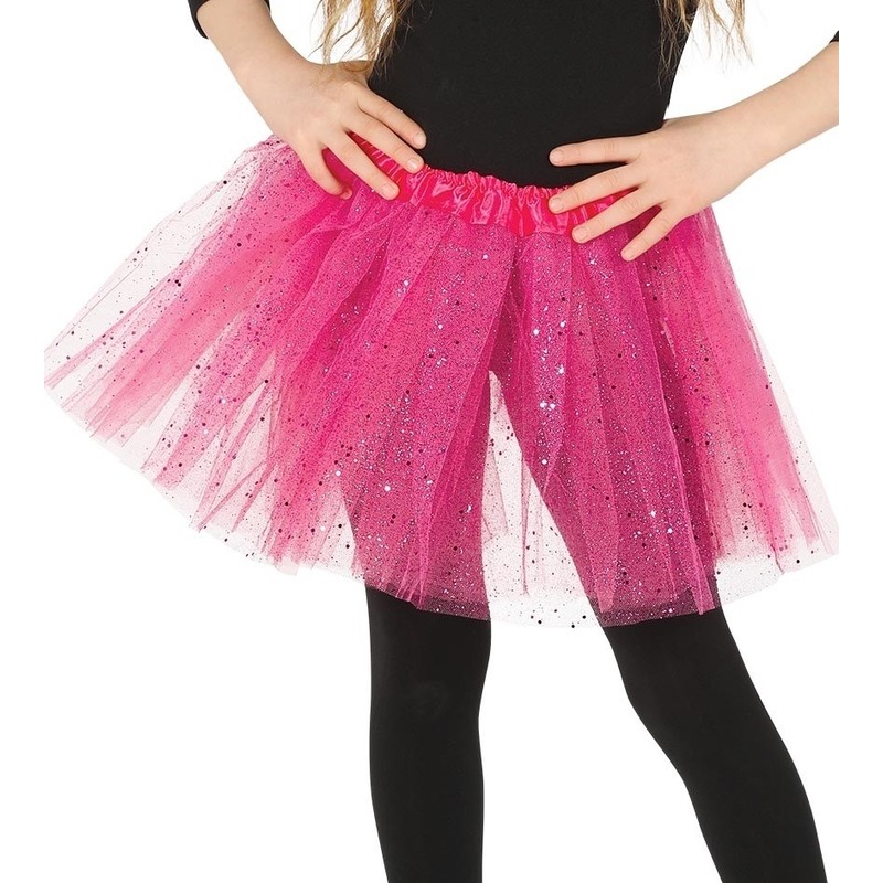 Fuchsia verkleed petticoat voor meisjes 31 cm