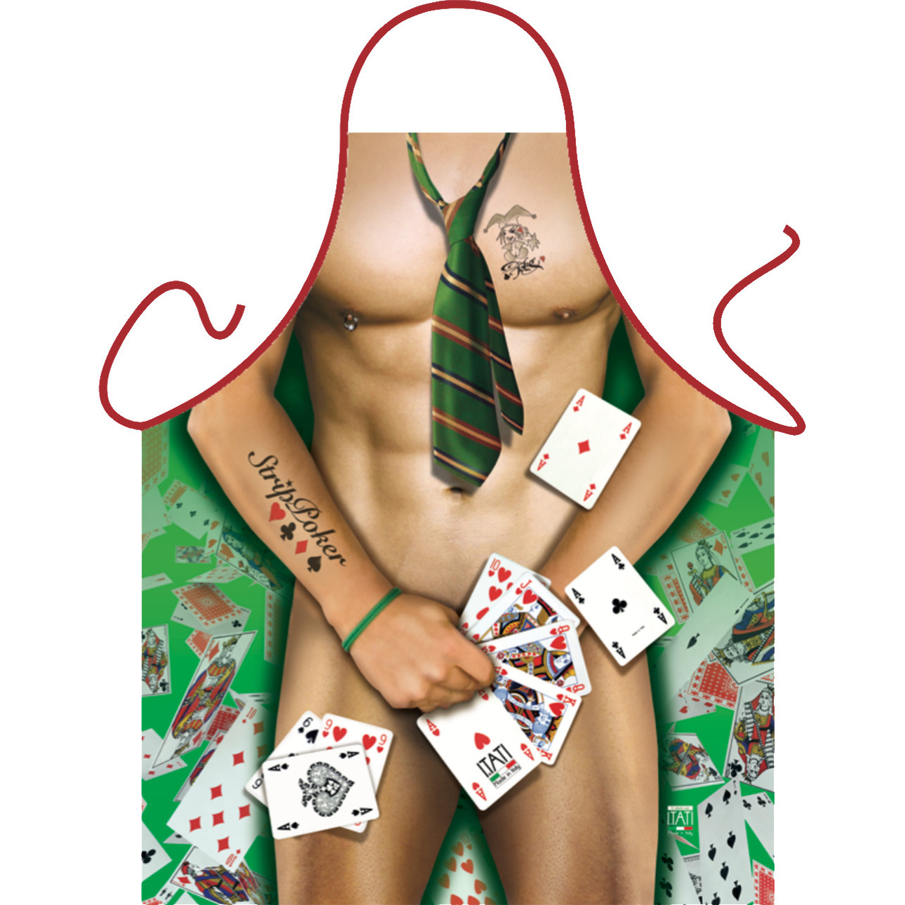 Funartikel schort Strip Poker Man