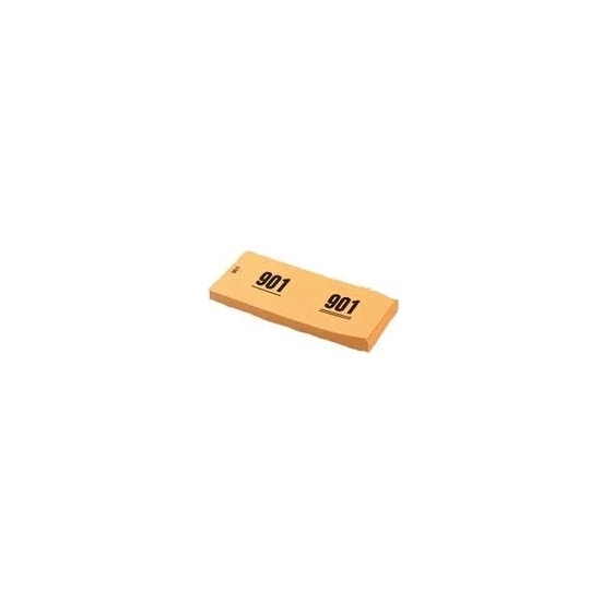 Garderobe nummer blokken van papier oranje, nummers 1 t-m 1000