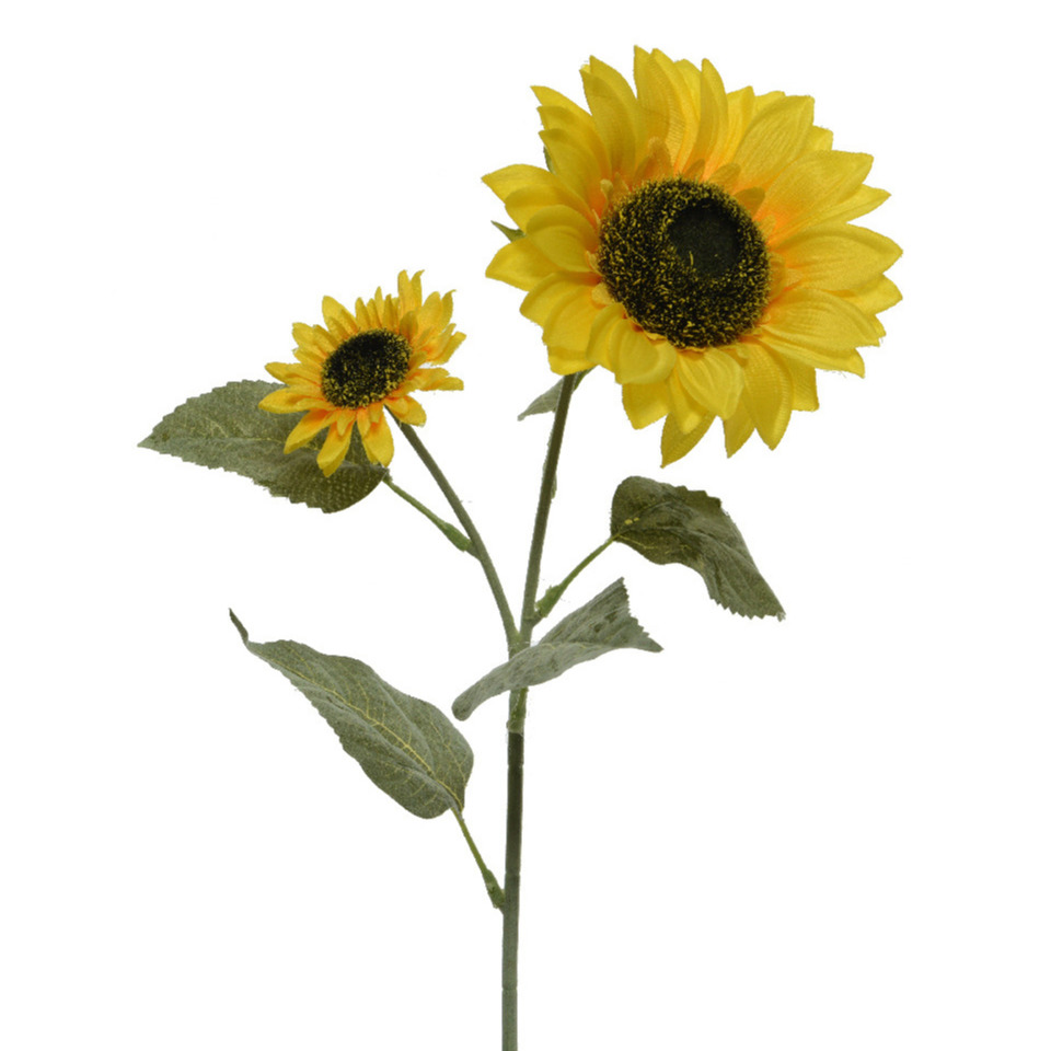 Gele zonnebloemen kunstbloemen-kunsttakken 72 cm