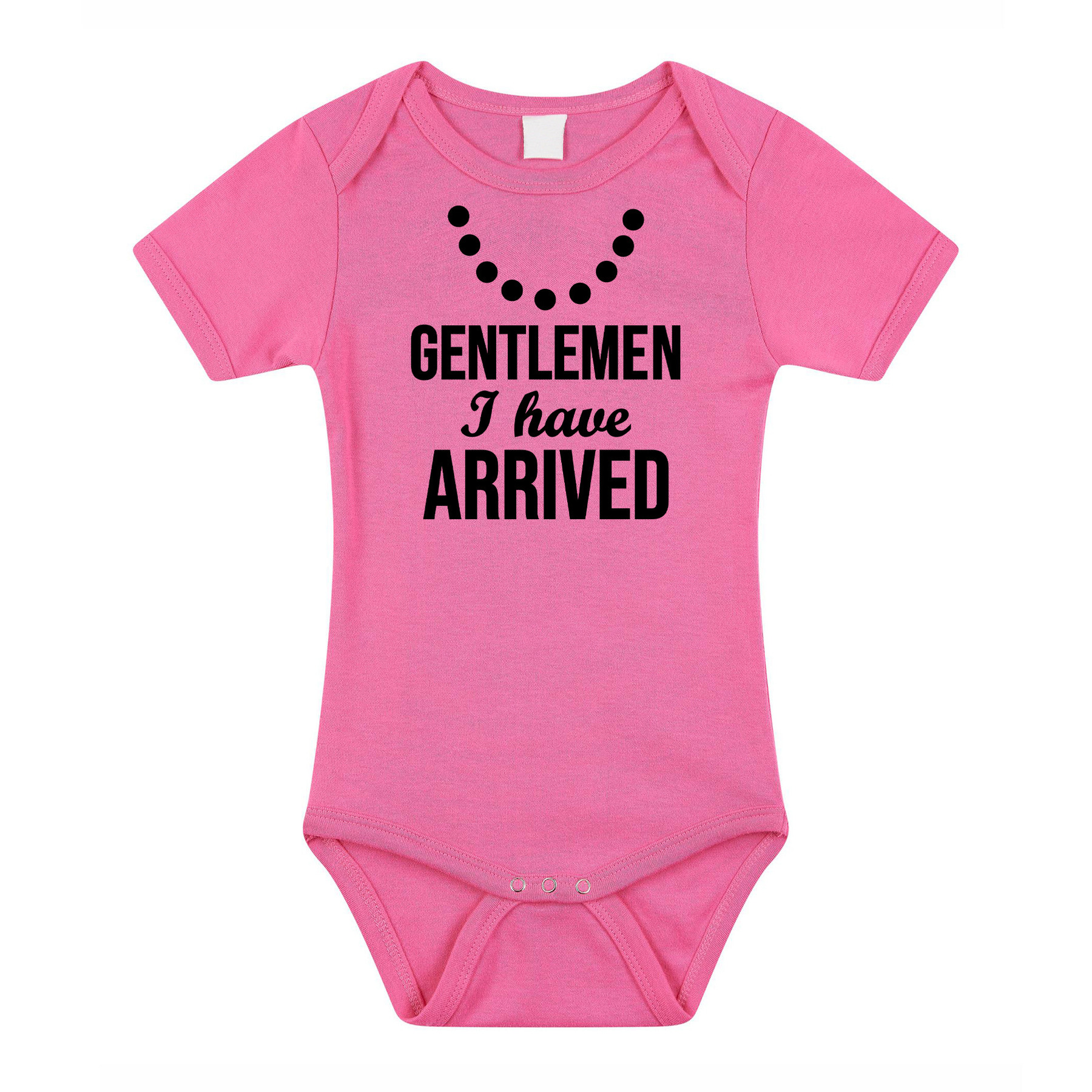 Gentlemen I have arrived cadeau baby rompertje roze meisjes