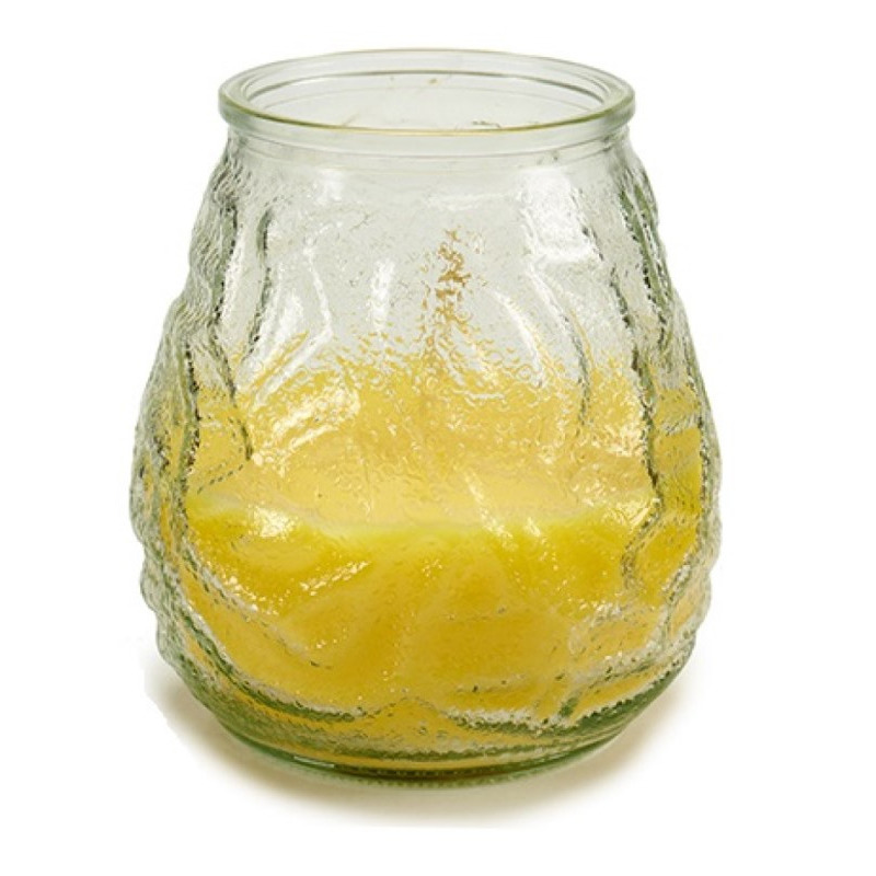 Geurkaars citronella in windlicht glas 10 cm citrusgeur