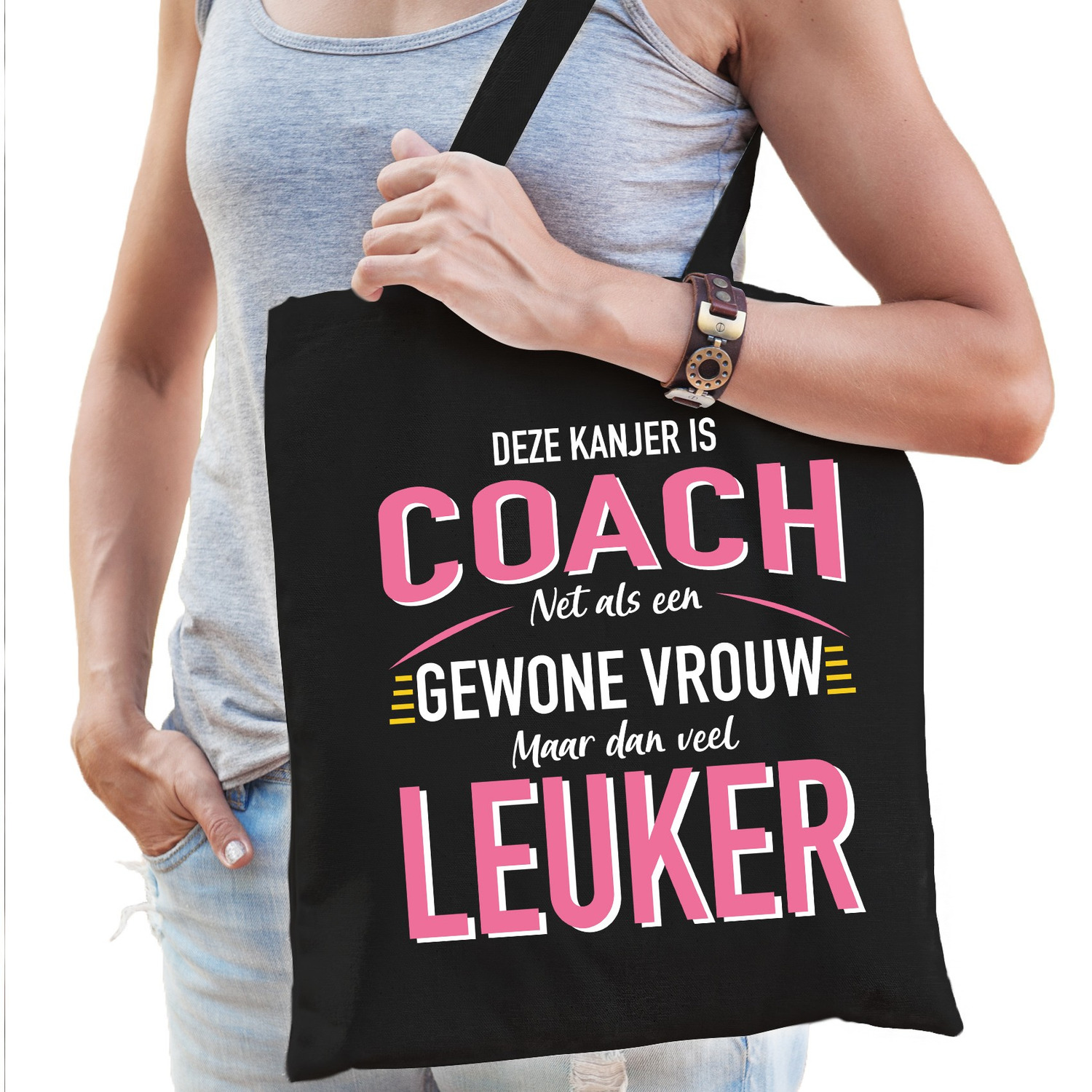 Gewone vrouw-coach cadeau tas zwart voor dames
