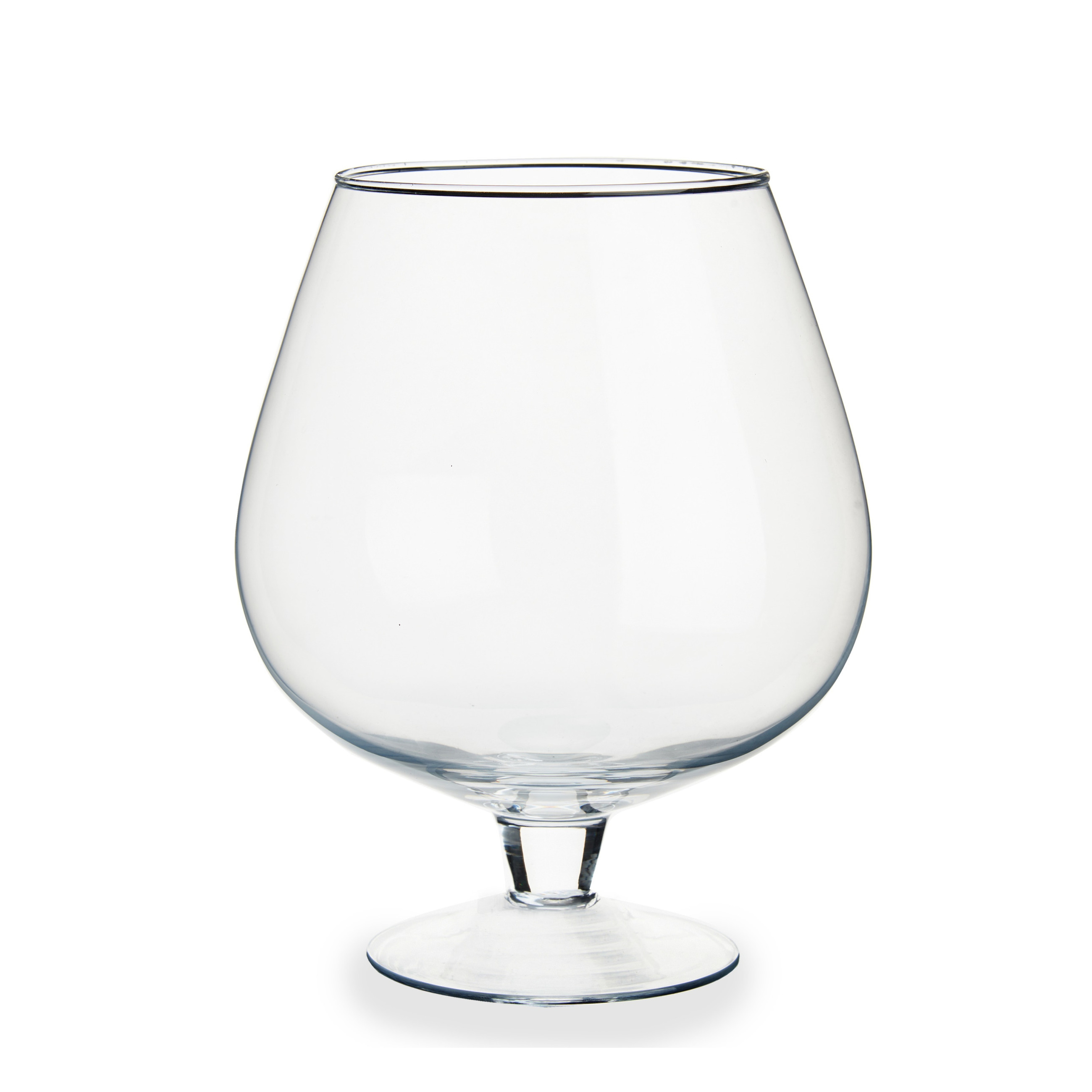 Glazen wijnglas-decoratie vaas 19 x 23 cm