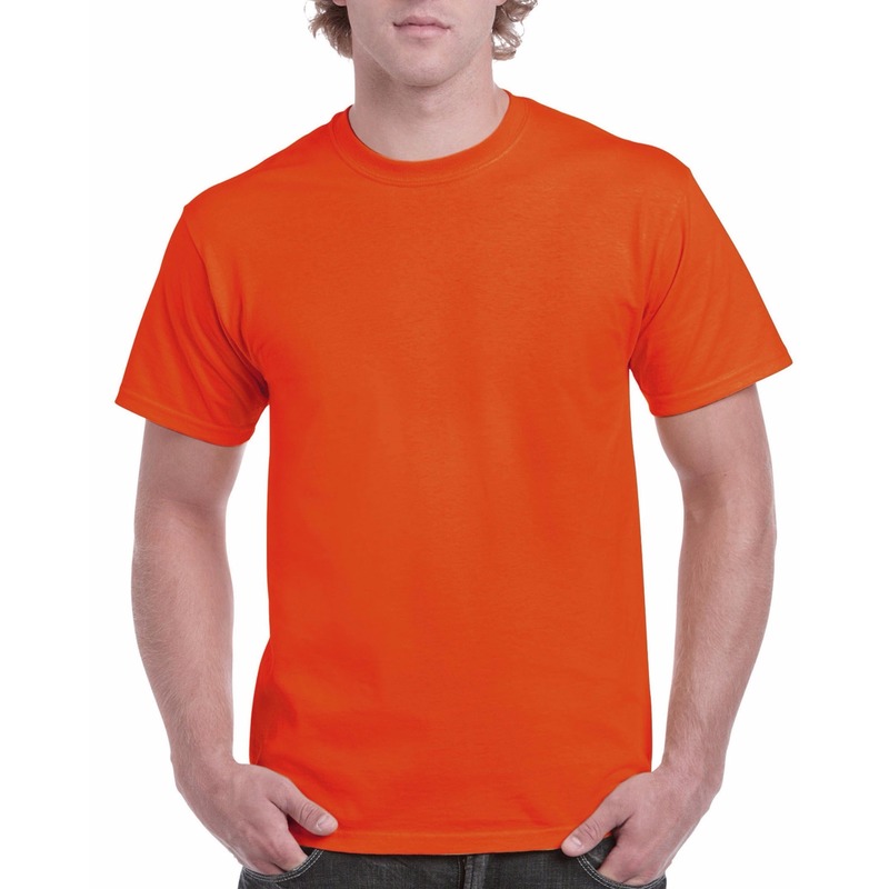 Goedkope gekleurde shirts oranje voor volwassenen