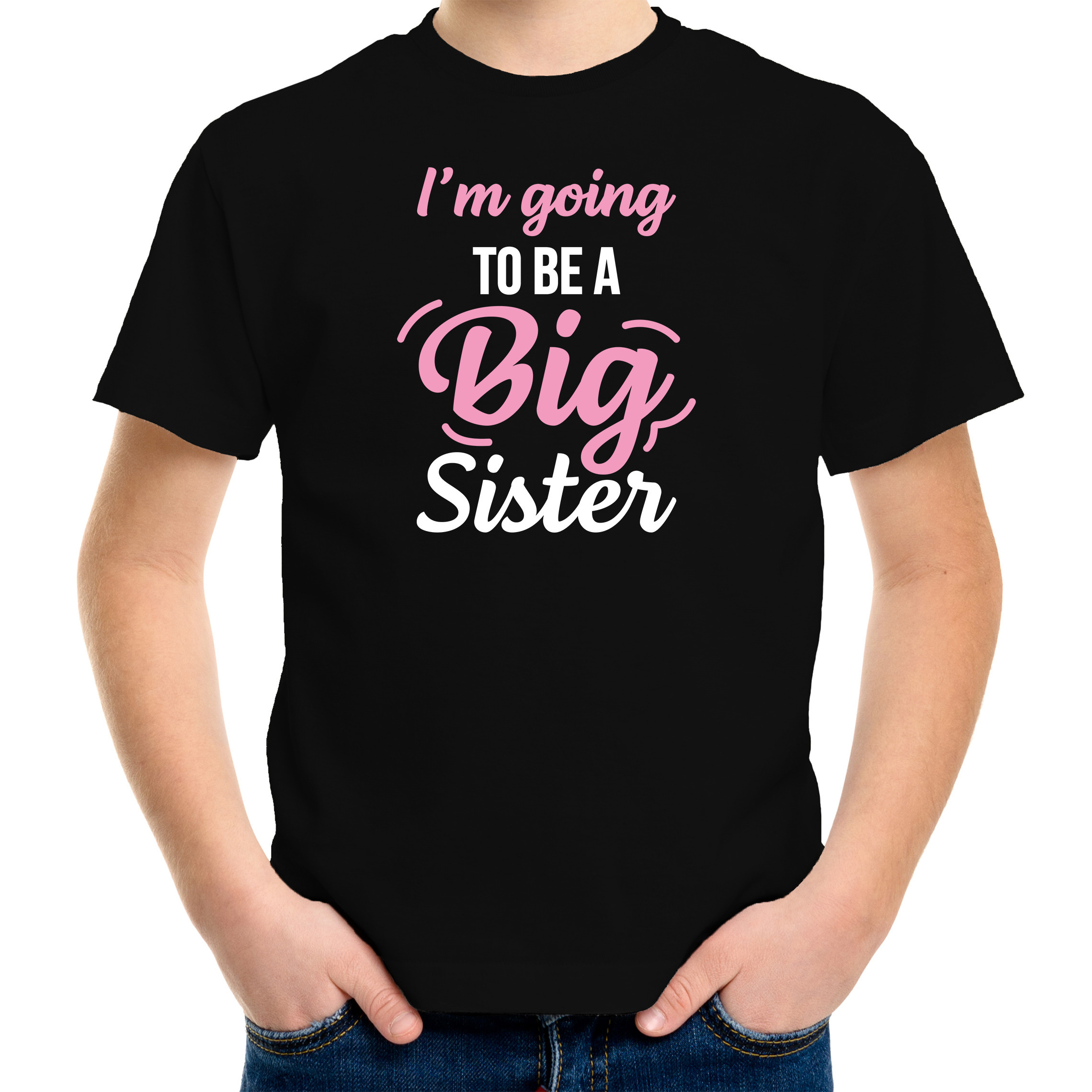 Going to be a big sister cadeau t-shirt zwart meisjes Aankodiging zwangerschap grote zus