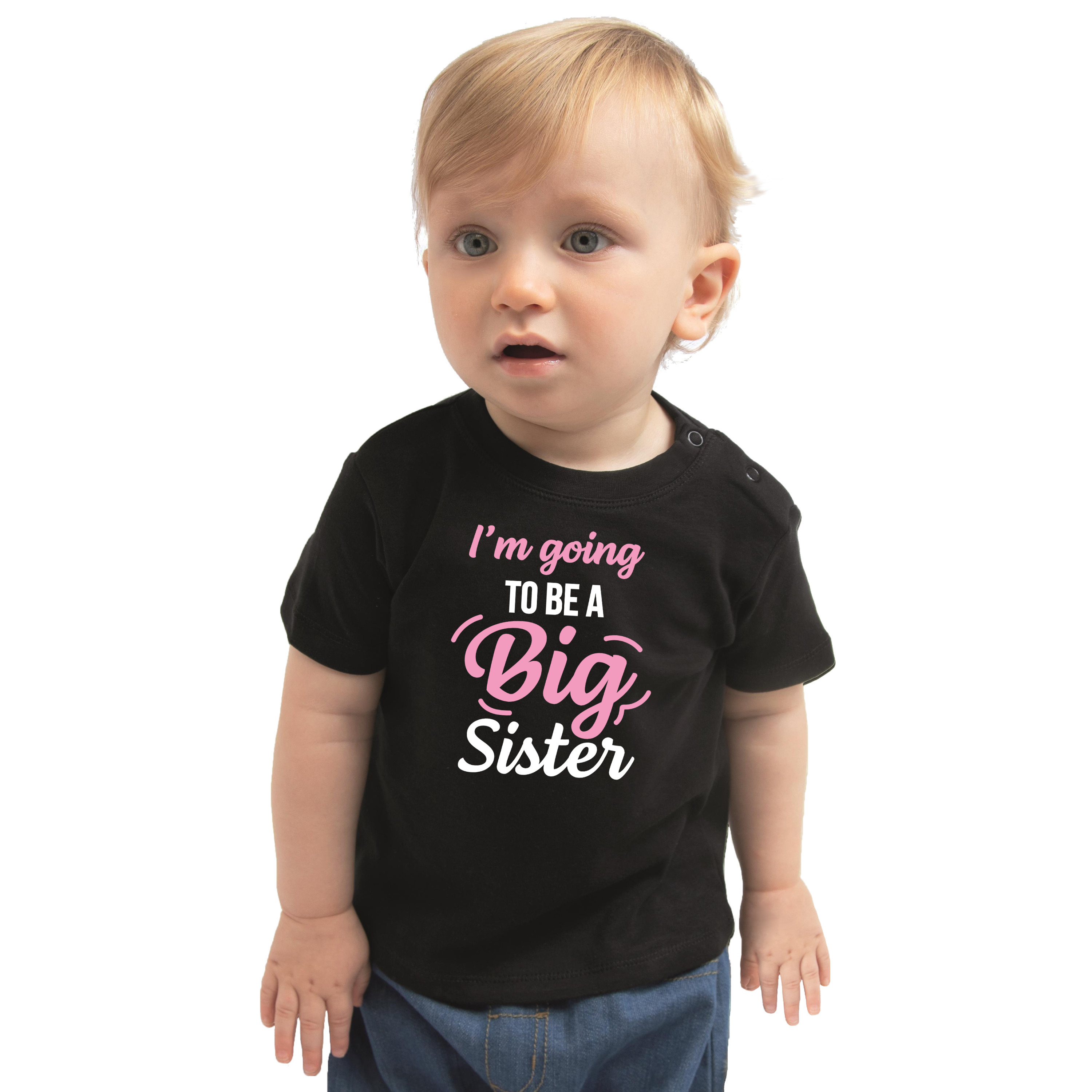 Going to be a big sister cadeau t-shirt zwart peuter- meisje Aankodiging zwangerschap grote zus