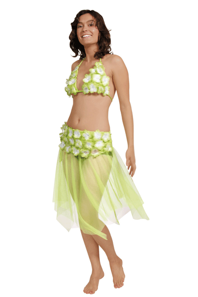 Groen Hawaii bikini en rokje