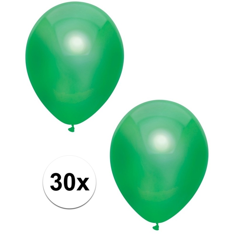 Groene metallic ballonnen 30 cm 30 stuks