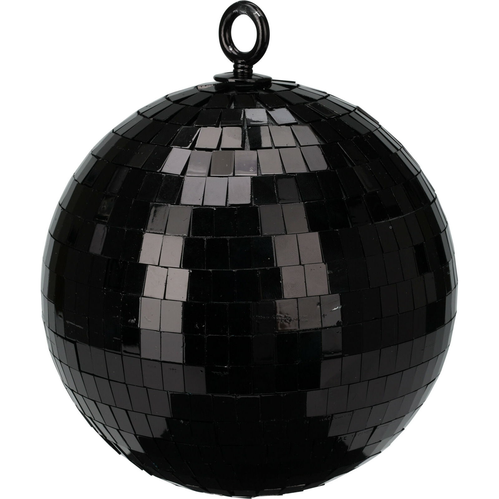 Grote discobal kerstbal -spiegel kerstbal- 1x -zwart -15cm -kunststof