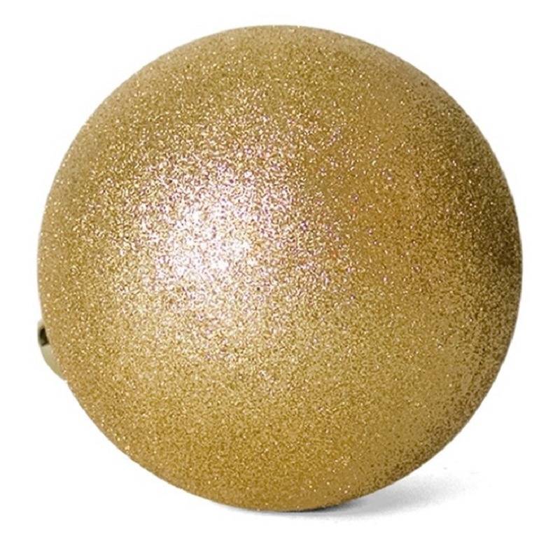 Grote kerstballen goud glitters kunststof 20 cm