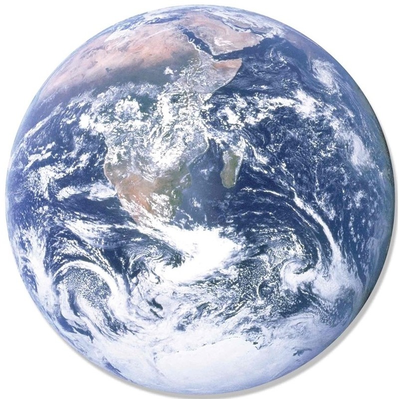 Grote wanddecoratie aarde-wereld 66 cm rond van karton