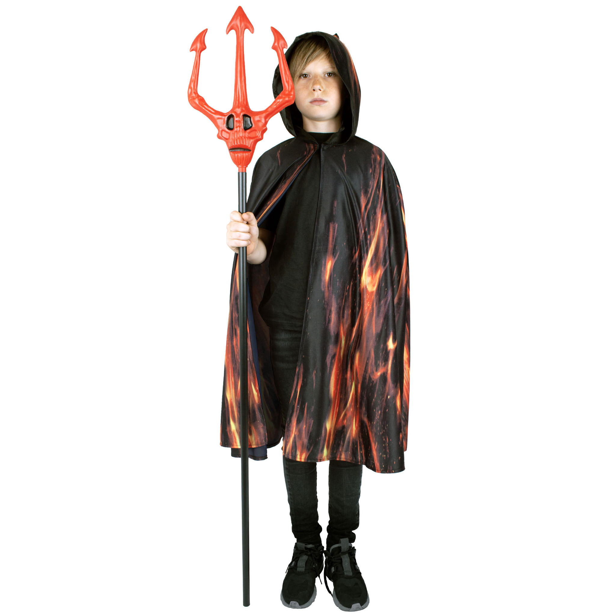 Halloween Funny Fashion Halloween verkleed cape met kap vlammen print Carnaval kostuum-kleding