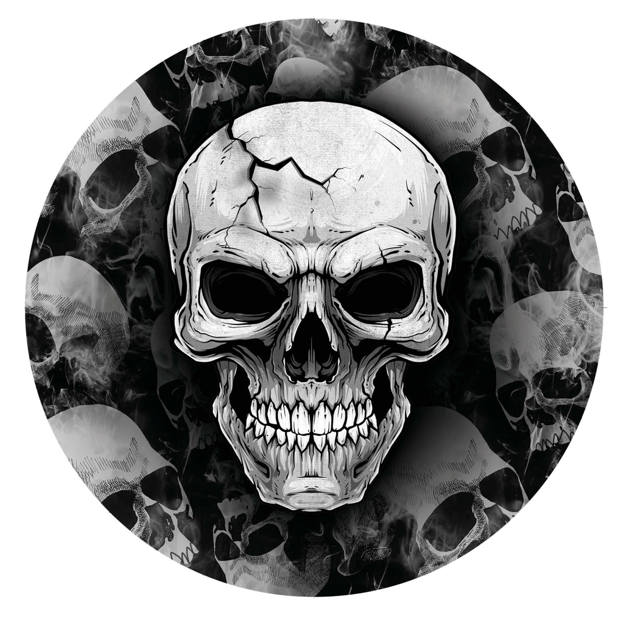 Halloween-horror schedel-doodshoofd bordjes 6x zwart papier D23 cm