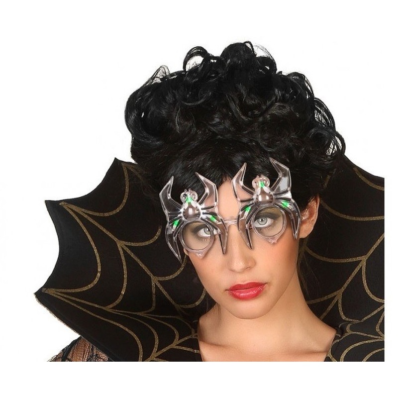 Halloween Horror spin verkleed bril met verlichting voor volwassenen
