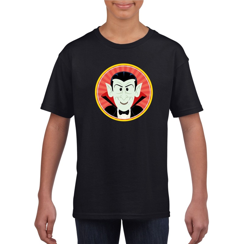 Halloween vampier-Dracula t-shirt zwart kinderen