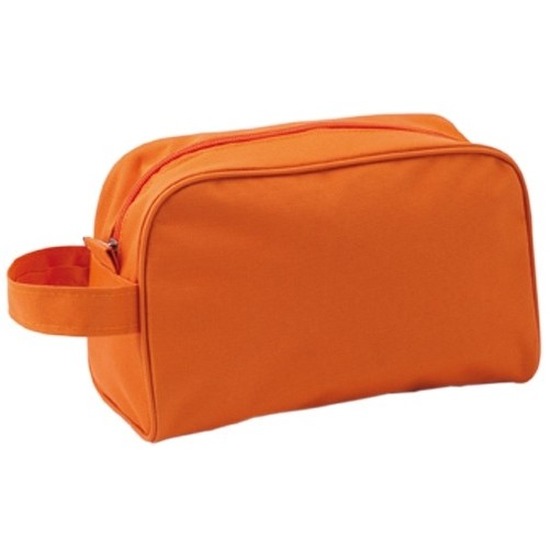 Handbagage-reis toilettas oranje met handvat 21,5 cm voor kinderen