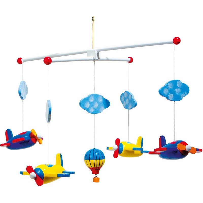 Hangdecoratie mobiel voor kinderen met vliegtuigen 44 cm