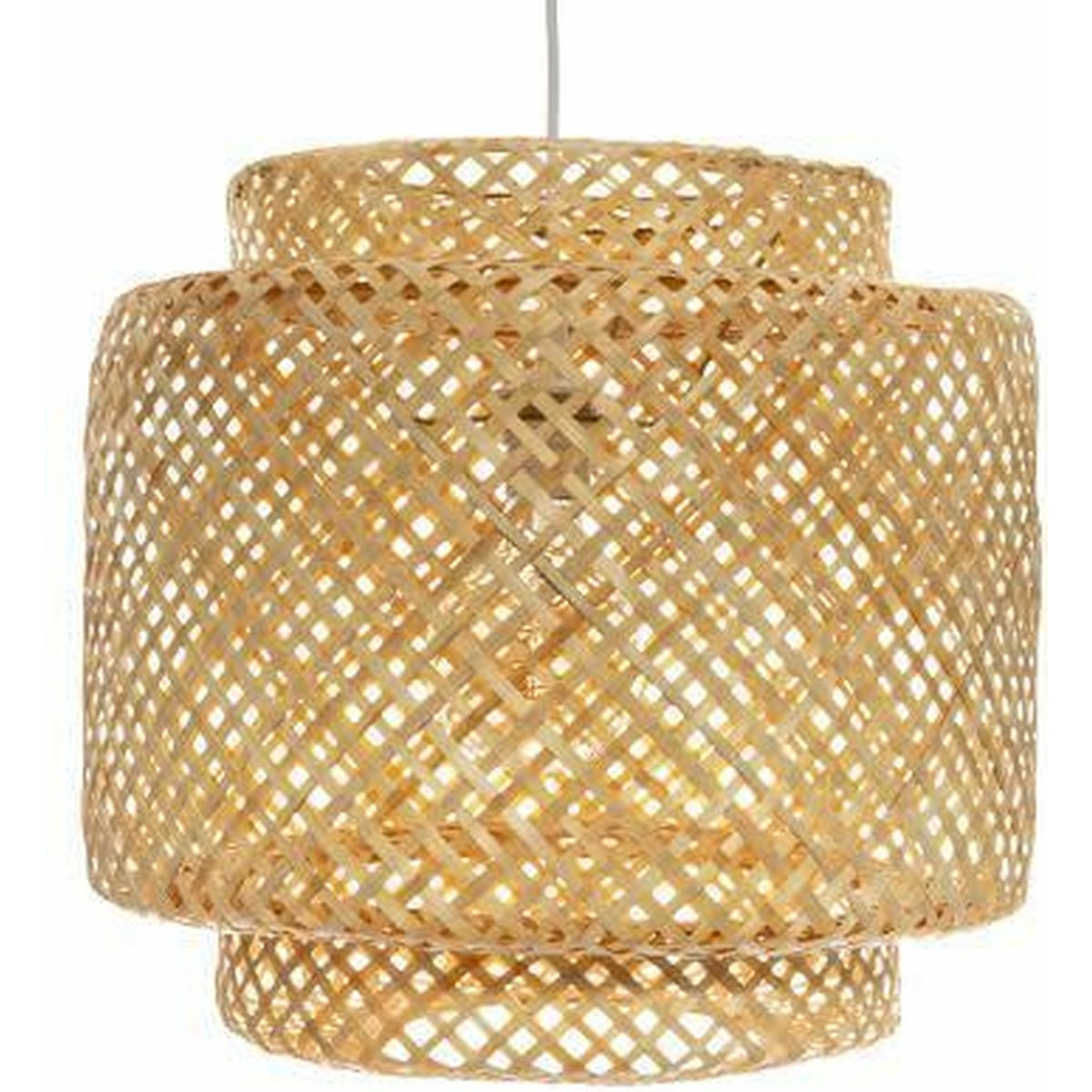 Hanglamp bamboe Boho 40 x 38 cm naturel gevlochten lampenkap Scandinavisch design