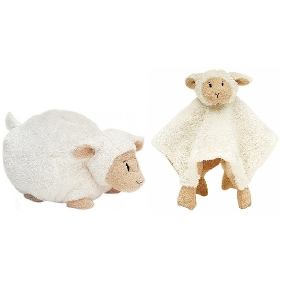 Happy Horse witte schaap-lam liggend baby knuffeltje en knuffeldoekje voor jongens-meisjes