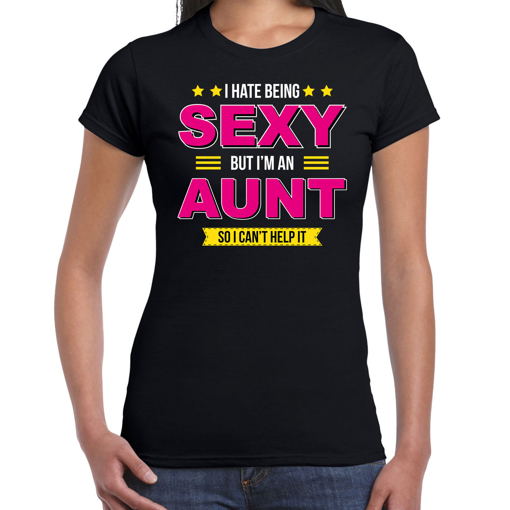 Hate being sexy but Im an aunt-Haat sexy zijn maar ben tante cadeau t-shirt zwart voor dames