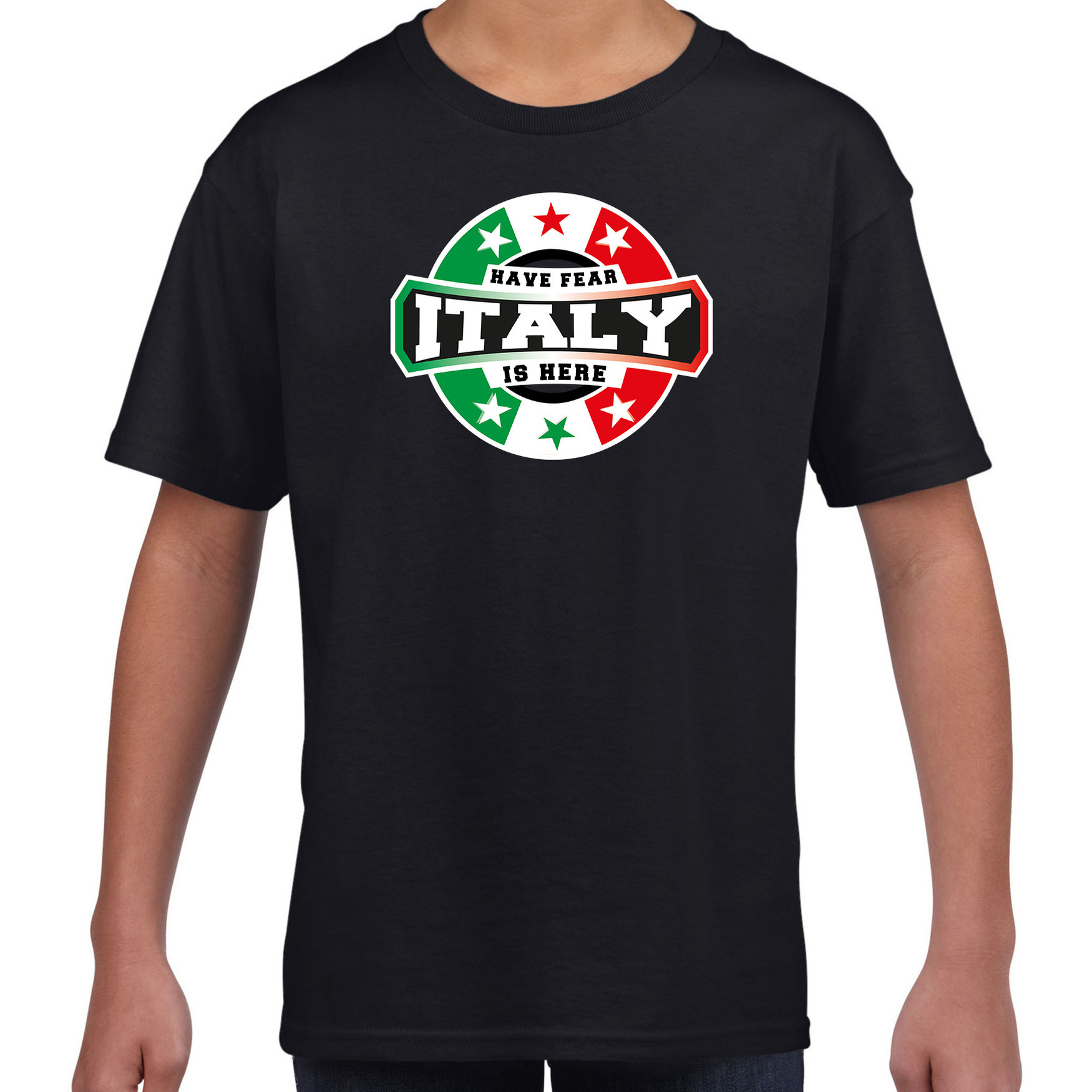 Have fear Italy is here-Italie supporter t-shirt zwart voor kids