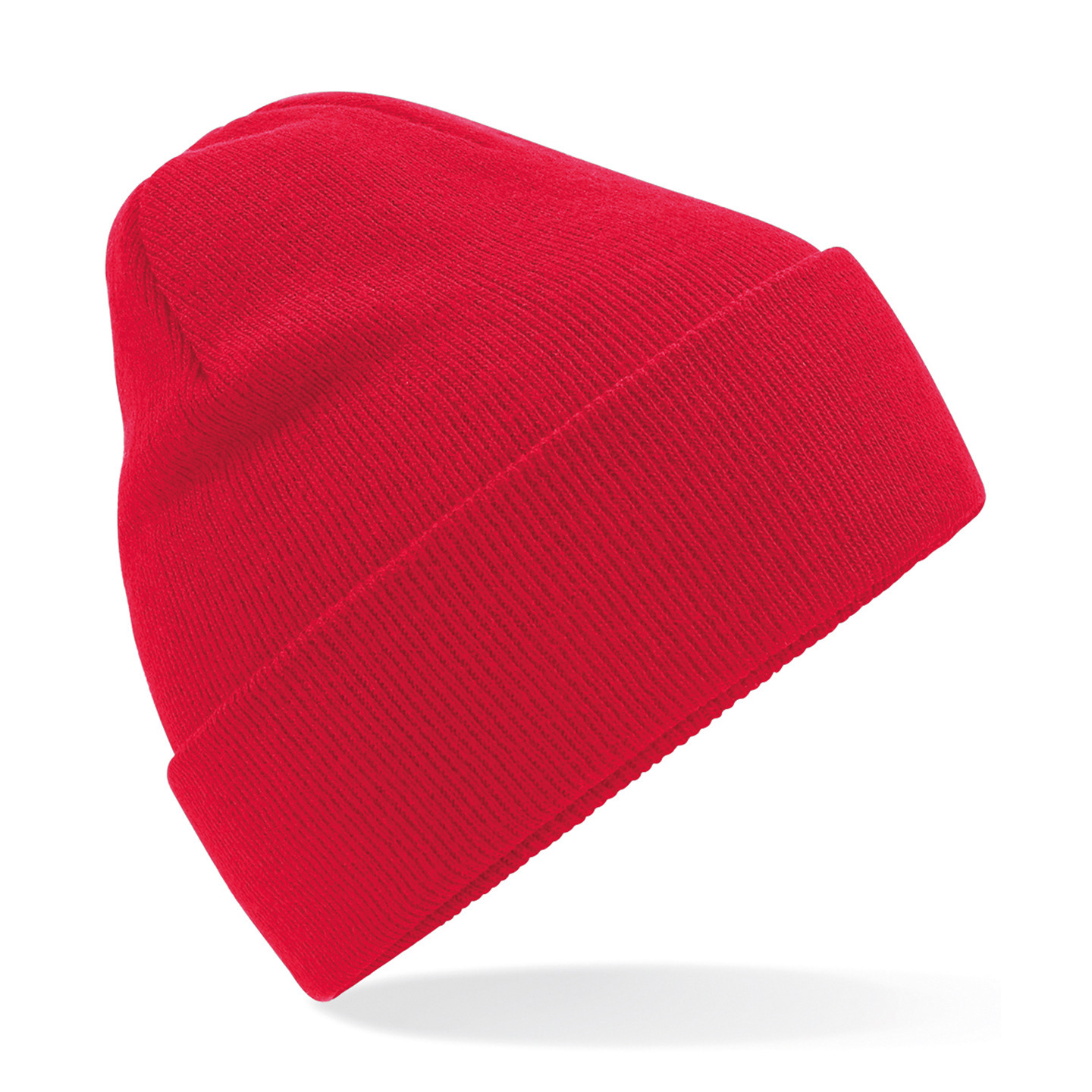 Heren-Dames Beanie Wintermuts rood 100% gerecycled ribbed polyester