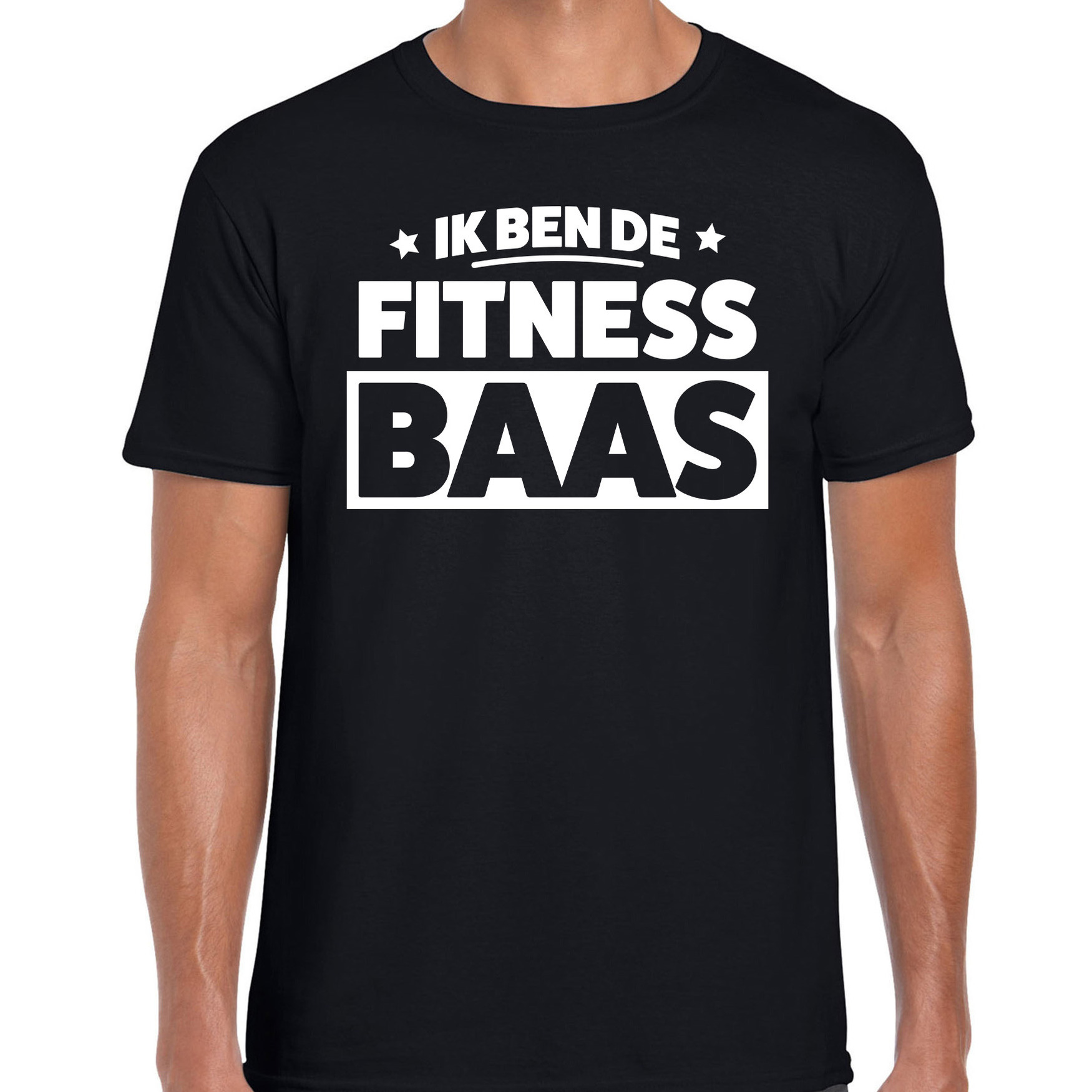 Hobby t-shirt fitness baas zwart voor heren fitness liefhebber shirt